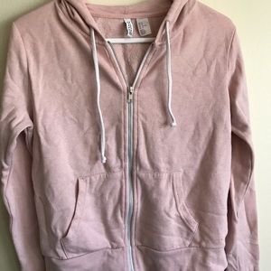 baby pink zip up hoodie